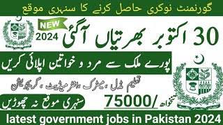 Latest government October jobs 2024 ۔ New jobs 2024 in pakistan۔Latest jobs in Pakistan 2024 today [upl. by Erika]