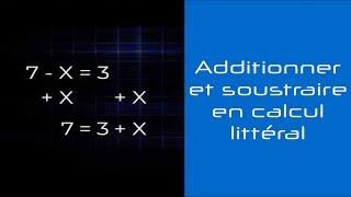 Calcul littéral  Addition et soustraction [upl. by Hike]