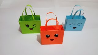 Origami Paper Bag  How to make Paper Bags With Handles  Origami Gift Bags  Paper Craft [upl. by Elbag896]