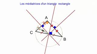 Médiatrices dun triangle rectangle  triangle à un angle Obtus [upl. by Drarej]