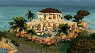 Piccola Luce Retreat 🍋🏖  The Sims 4 Speed Build With CC [upl. by Nickolai131]