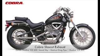 Cobra Exhaust Honda Shadow VLX 600 Slashcut Drag Pipes BLV1261 [upl. by Drewett124]