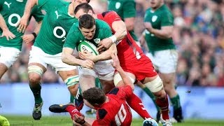 Scott Williams introduces himself to Brian ODriscoll  Ireland v Wales 8th February 2014 [upl. by Assillam166]