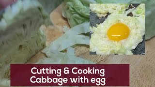 🔴CUTTING 🗡️🥬🥬AND COOKING CABBAGE WITH EGG 🥬🥚🥚 ASMR [upl. by Petracca379]