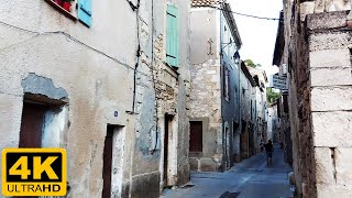 Walking Through the Historical Center of a Village in Southern France  Montfrin [upl. by Esoryram]