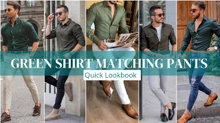 Green Shirt Matching Pants  Green Shirt Combination Pant Ideas [upl. by Sito]