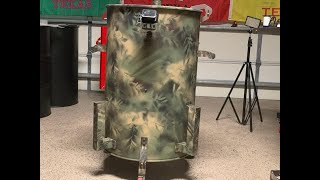 Camouflaged Ugly Drum Smoker quotUDSquot for Nancy amp George Scoggins Oct2019 [upl. by Woolley]