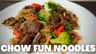 Beef Chow Fun Noodles l Como hacer chow fun noodles l Fideos Gruesos Tailandeses  Comida asiática [upl. by Gerda799]