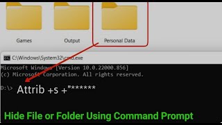 How to Hide or Unhide Files and Folders with Command Prompt on Windows 1011 [upl. by Nodnil]