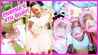 CELEBRATING MY BABY COUSINS 4TH UNICORN POOL PARTY BIRTHDAY  YOSHIDOLL [upl. by Pierette]