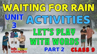 Waiting for Rain  Class 9  Unit 3 Activities English Aspire and Explore Let’s play with words [upl. by Thorndike]