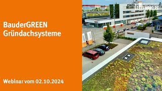 Webinar BauderGREEN Gründachsysteme [upl. by Alesram]