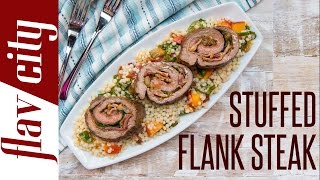 Bacon amp Cheese Stuffed Flank Steak  FlavCity with Bobby [upl. by Conah]