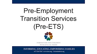 PreEmployment Transition Services PreETS with MRC [upl. by Htur]