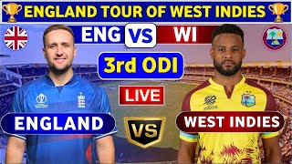 England vs West Indies 3rd ODI  ENG vs WI 3rd ODI Match Live Score amp Commentary England ODI [upl. by Arec21]