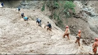 Rescuers Save 28 One Dog Trapped in Mudslide in southwest China [upl. by Darn]