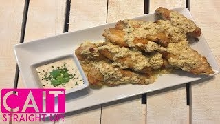 Garlic Parmesan Wings Recipe  Crispy Oven Wings  Cait Straight Up [upl. by Reinnej357]