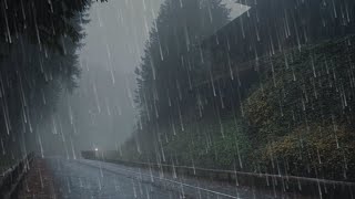 Rain Sounds For Sleeping  99 Instantly Fall Asleep With Rain And Thunder Sound At Night [upl. by Boelter]