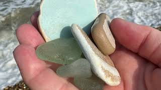 Sheerness beachcombing at high tide isleofsheppy great frosted seaglass beachplastic and lego [upl. by Patsy]