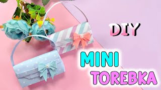 DIY Mini torebka papierowa  papierowy PORTFEL [upl. by Sturrock856]