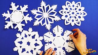 How to make Paper Snowflakes  Snowflake Cut Out  Decoration for the Window  Winter Easy Crafts [upl. by Eeruhs]