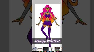 Drawing starfire from teen titans art drawing digitalart cool [upl. by Sioled]