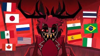 Alastor  Lets begin Stayed Gone in DIFFERENT LANGUAGES Hazbin Hotel S1E2 SPOILER WARNING [upl. by Buschi]