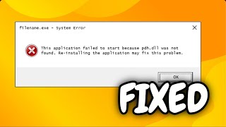 FIXED pdhdll not found or missing error  2024 [upl. by Itsirc]