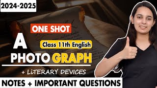 A Photograph Class 11 Explanation in Hindi  Class 11 English Hornbill Poem 1  Batch 20242025 [upl. by Dewhirst]