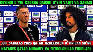 QATAROZBEKISTON OYINIDAN SONG SRECHKO KATANES QATAR MURABIYI VA FUTBOLCHILAR FIKIRLARI [upl. by Atekahs625]