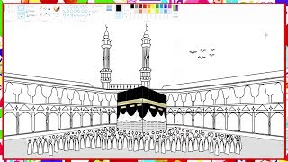 How to Draw KAABA Makkah Madina  Learn By Art [upl. by Hannaoj581]