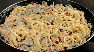 Spaghetti mit Champignons in Sahnesoße Einfach köstlich [upl. by Edroi400]