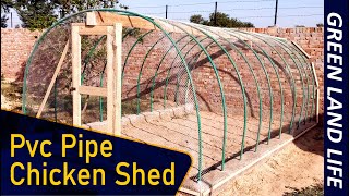 How to make Low Cost PVC pipe chicken shed 10 x 16 [upl. by Llevad881]