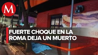 En CdMx auto compacto choca contra un restaurante en la Roma hay un muerto [upl. by Leor]