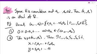 Section 32 Ideals Ideal Generated by Finitely Elements is Ideal [upl. by Nilo]