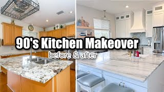 DIY KITCHEN RENOVATION on a BUDGET  BEFORE AND AFTER 90 Kitchen makeover [upl. by Branca]