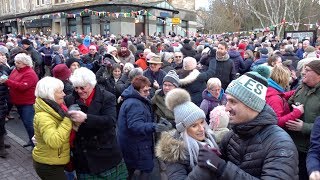 Massive Scottish street Ceilidh to celebrate New Years day 2019 in Pitlochry Perthshire Scotland [upl. by Manthei332]