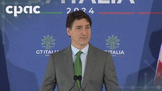 PM Justin Trudeau speaks with reporters in Apulia Italy – June 15 2024 [upl. by Bernie]