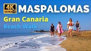 Gran Canaria Maspalomas Playa del Ingles Beach Walk Canary Islands 👙 Memories 2021 [upl. by Perron93]