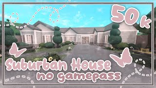 Bloxburg Build  Aesthetic Suburban Family House no gamepass 50k [upl. by Ehsrop968]