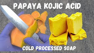 How To Make Papaya And Kojic Acid CP Soap II kojicacidsoap papayasoap [upl. by Aihtekal]