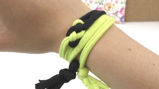 Armband mit Knoten aus Stoffstreifen  einfaches aber schickes Armband selber machen  Anleitung DIY [upl. by Laurence]