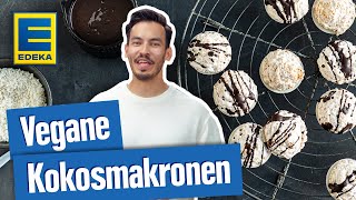 Vegane Kokosmakronen  Kokosnuss Makronen Rezept ohne Ei [upl. by Cormier]