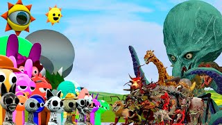 ALL SPRUNKI MONSTERS vs ALL ZOOCHOSIS MONSTERS In Garrys Mod [upl. by Roxie191]