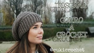 TEJER GORRO A CROCHET  GANCHILLO TIPO BOINA quotTOSCANAquot [upl. by Julis701]