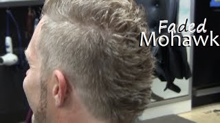 Mens mohawk hairstyle fade haircut video  Clipper cut on Blonde curly hair  Mens faded mohawk [upl. by Nyrek]