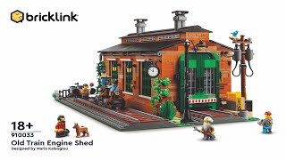 LEGO instructions  Bricklink  Designer Program  910033  Old Train Engine Shed [upl. by Namwob]