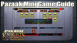 Star Wars Knights 1 of the Old Republic Pazaak Mini Game Guide [upl. by Firehs]