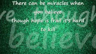 Mariah Carey feat Whitney Houston  When you believe  lyrics [upl. by Ellenehs]