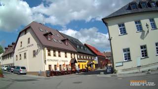 CZ Boží Dar Gottesgab Karlovarský kraj Driving across the town Mai 2016 [upl. by Kalam]